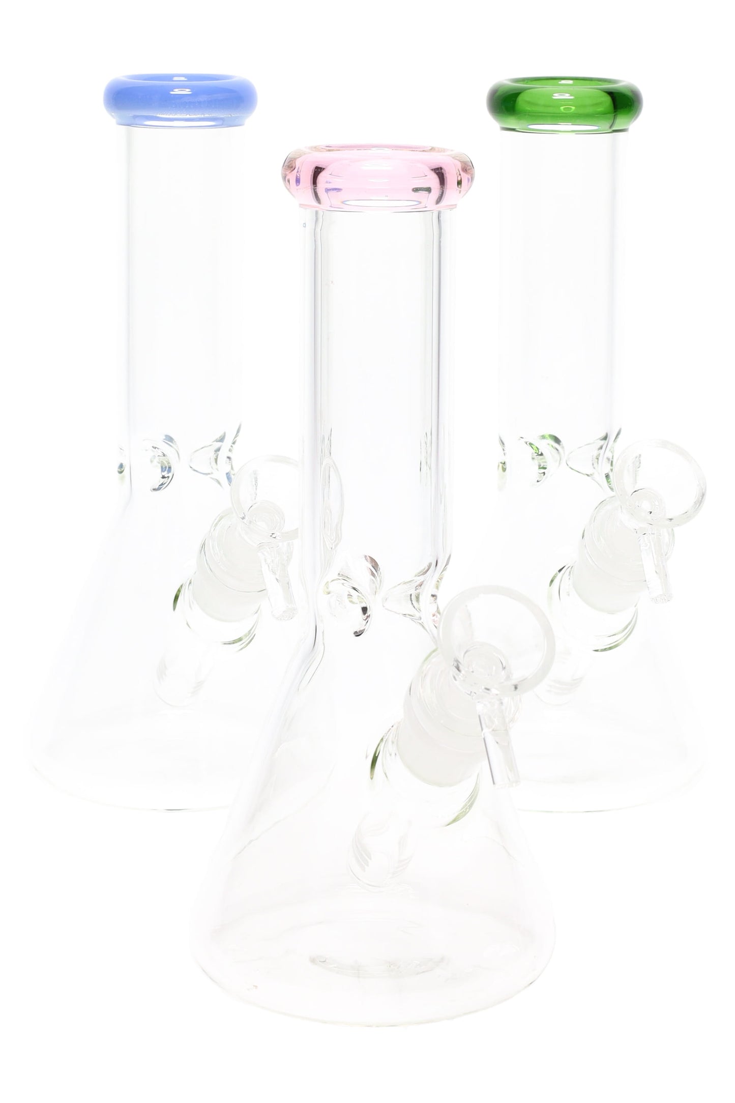 Colored Rim Glass Beaker Bong “Pastel Pour” – 8″