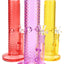 Wave-Texture Straight Shooter Bong “Ripple Rocket” – 10″ – Showerhead Perc – Ice Pinch