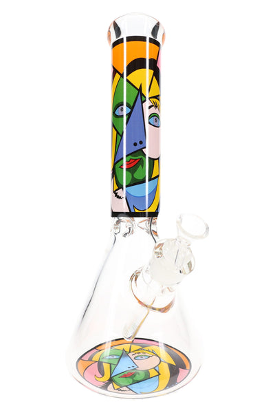 GoG Picasso Mosaic Beaker Bong – 13½″ – Ice Pinch – Assorted