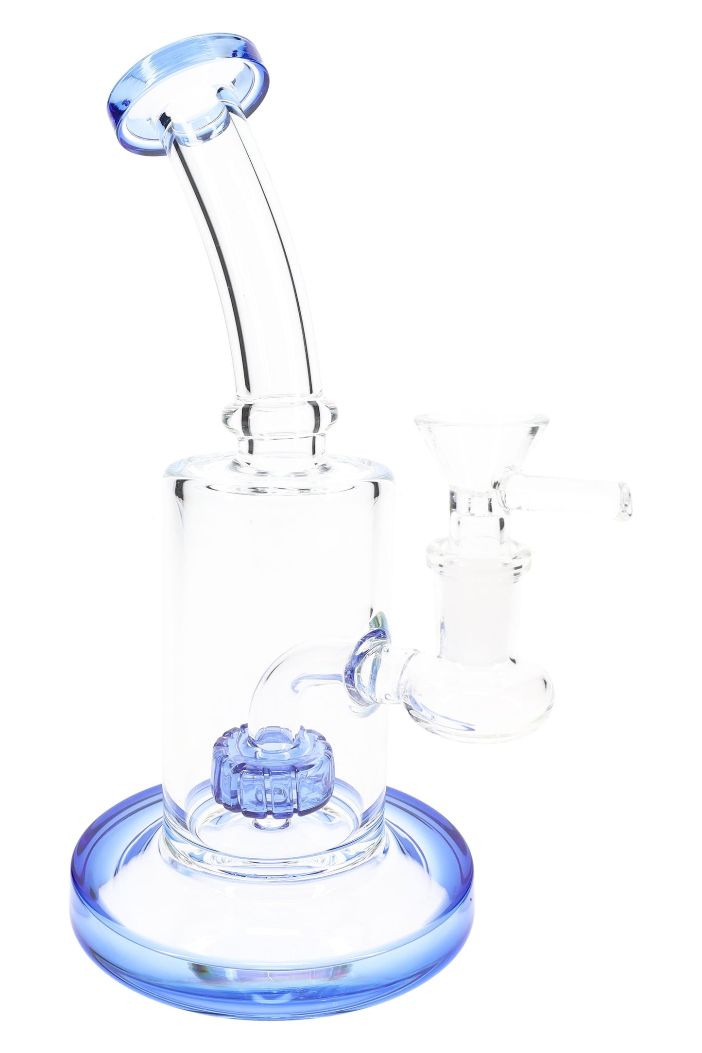 GoG Stemless Bent Neck Straight Shooter Bong – 7½″ – Showerhead Perc