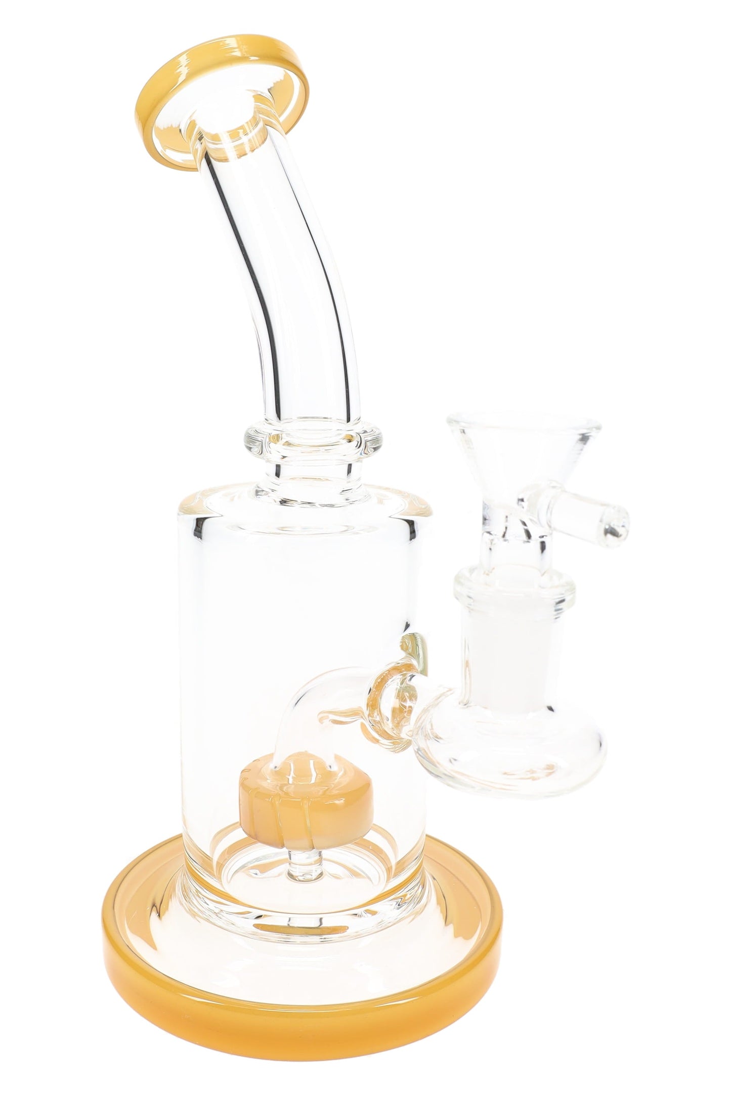 GoG Stemless Bent Neck Straight Shooter Bong – 7½″ – Showerhead Perc