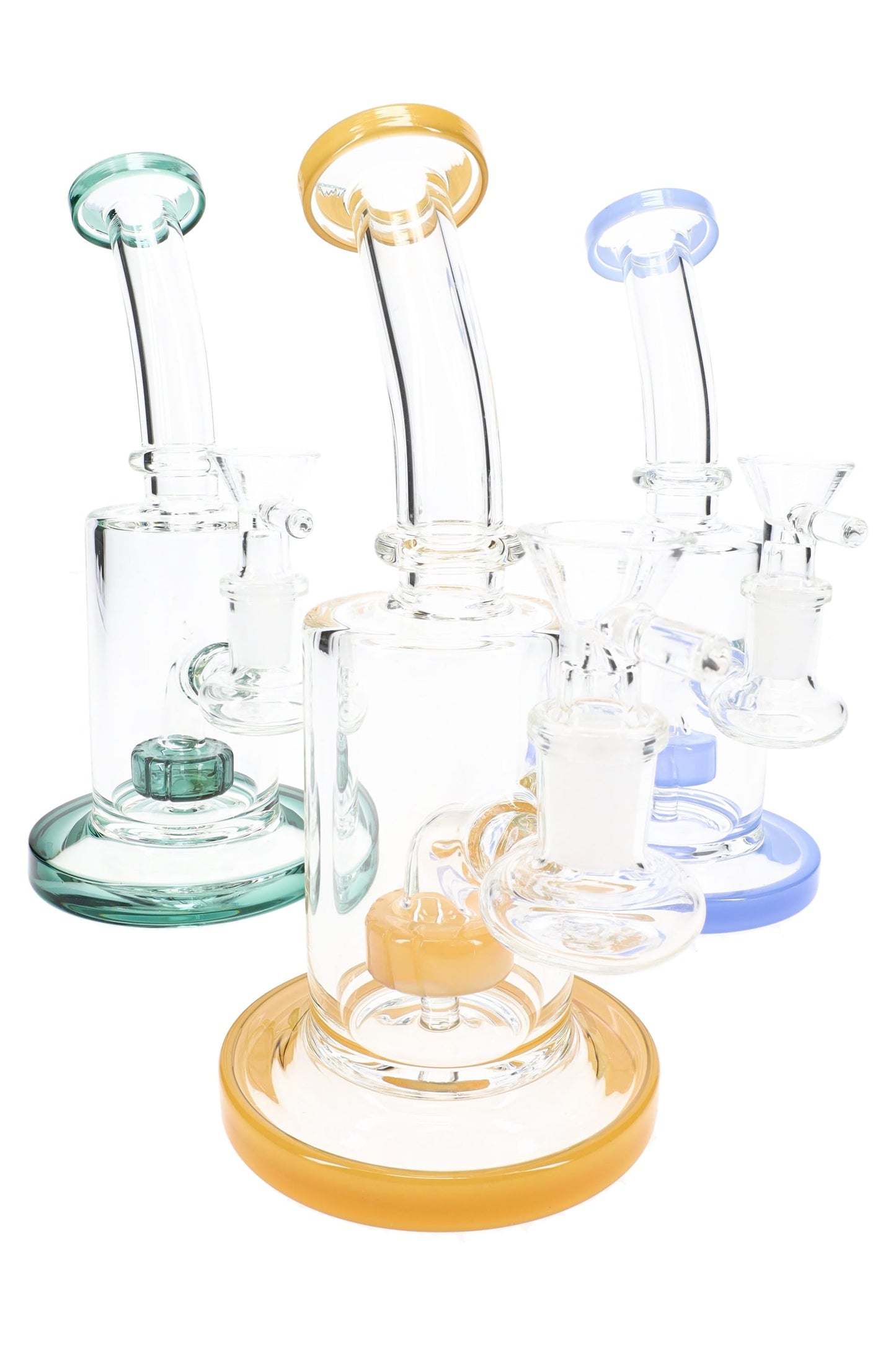 GoG Stemless Bent Neck Straight Shooter Bong – 7½″ – Showerhead Perc