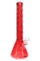 Twisted Glass Beaker Bong “Frost Spiral” – Ice Pinch – 14½″ – Assorted Colors