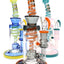 6B Glass Swirl Striped Multi-Perc Bong – 9″ – Assorted Colors