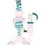 6B Glass Swirl Striped Multi-Perc Bong – 9″ – Assorted Colors