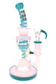 6B Glass Swirl Striped Multi-Perc Bong – 9″ – Assorted Colors