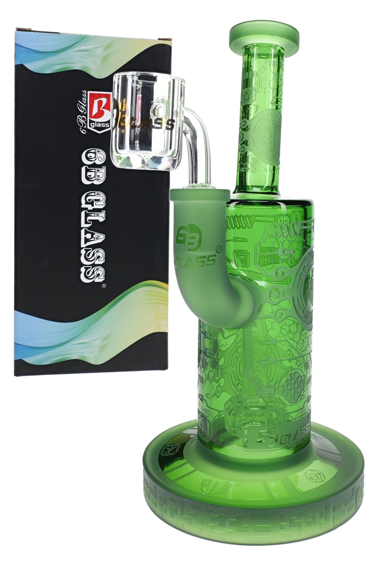 6B Glass Biotech Frosted Dab Rig – 8″ – Assorted Colors