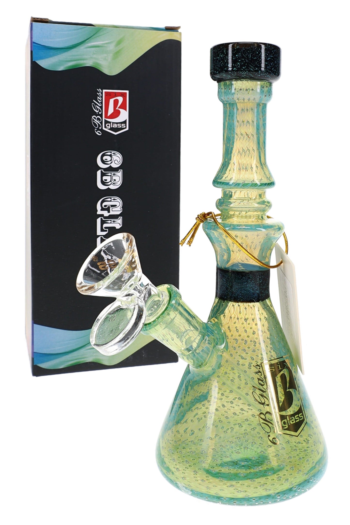 6B Glass Silver Fumed Bubble Dichro Beaker Bong – 7″ – Assorted Colors