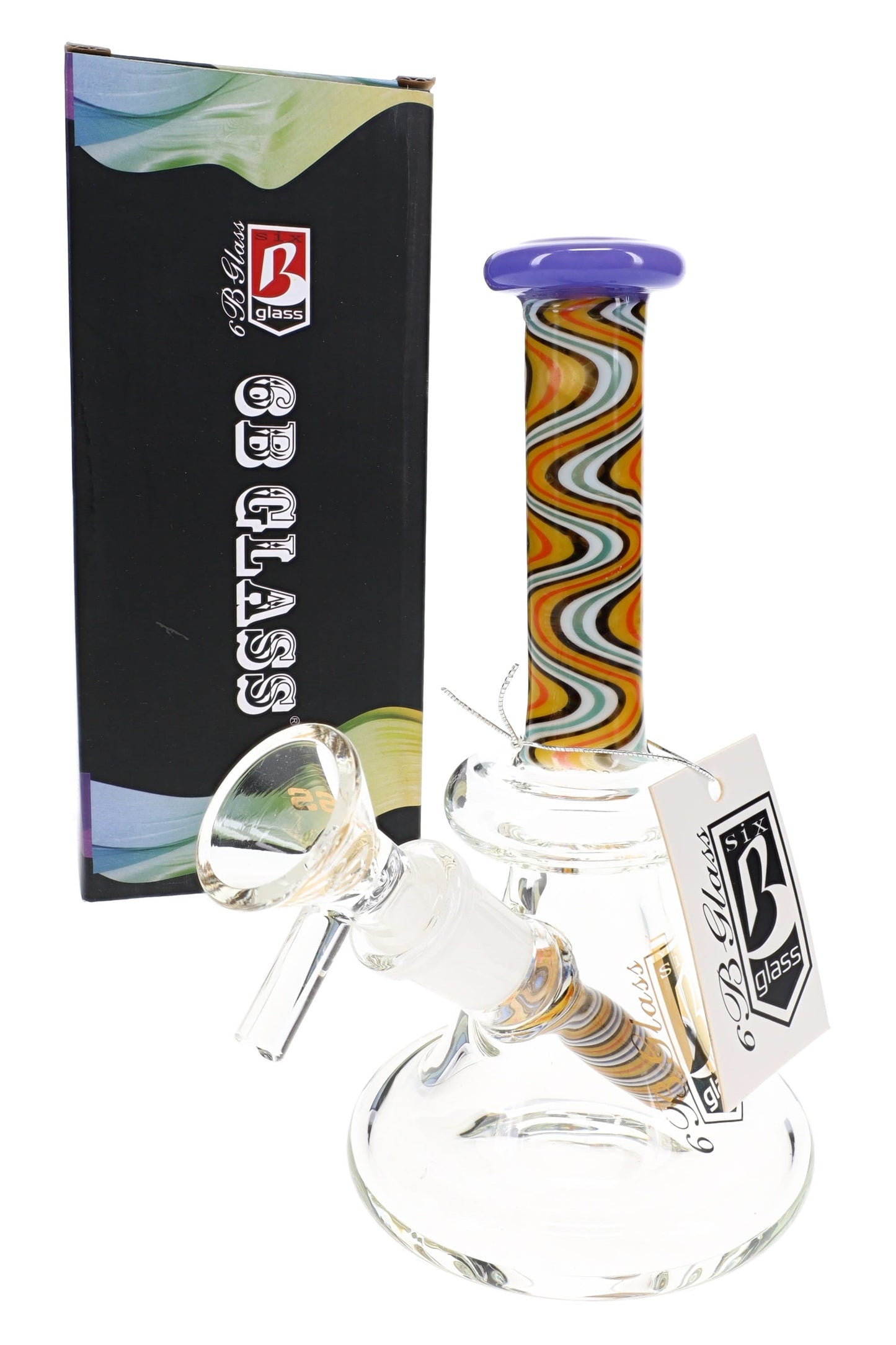 6B Glass Reverse Glass-on-Glass Bong – 6″ – Assorted Colors