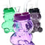 Colored Glass Bear Bong “Honey Puff” – 4″