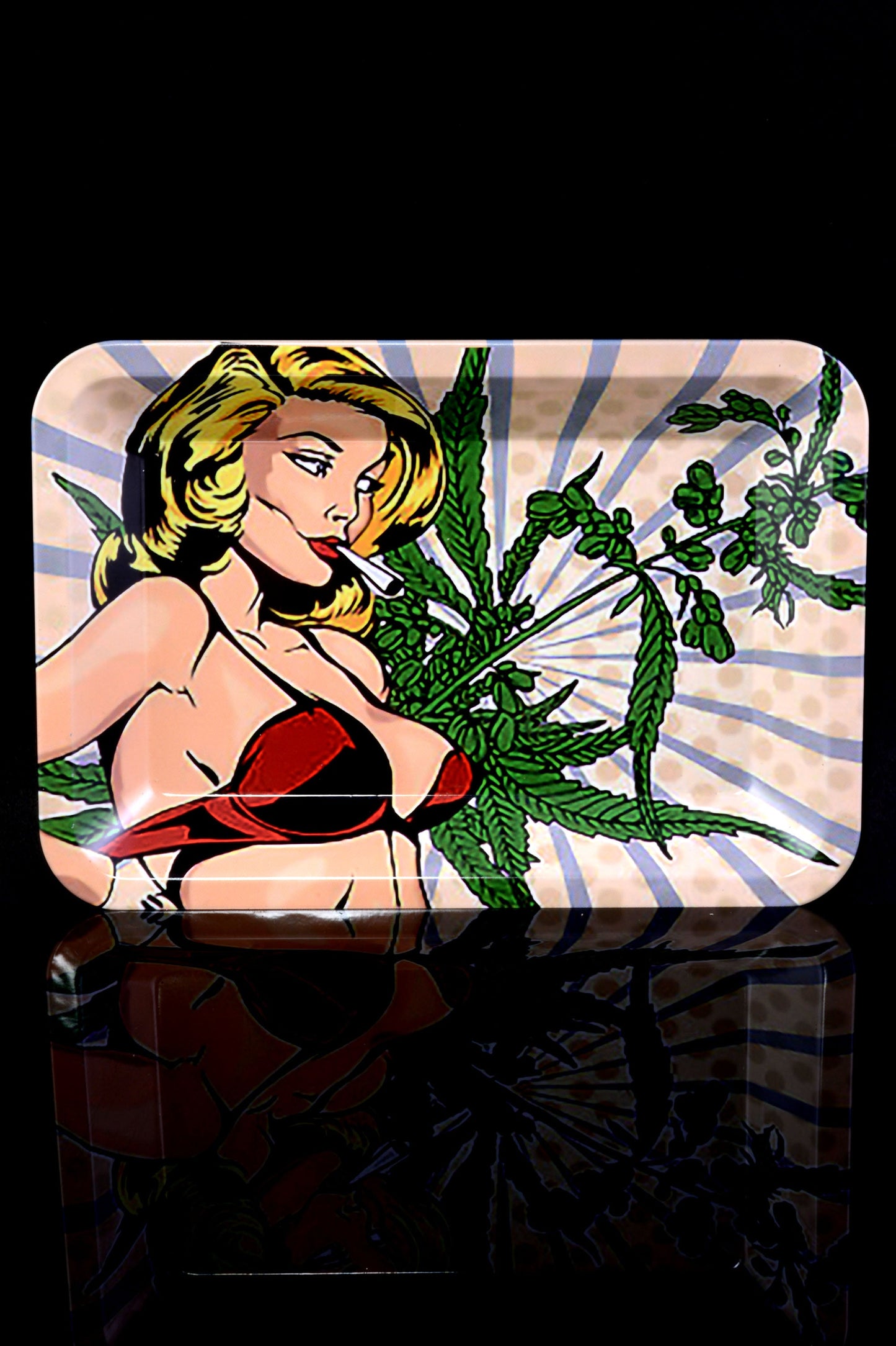 Small Art Metal Rolling Tray – 7″ × 5″ – Select Design