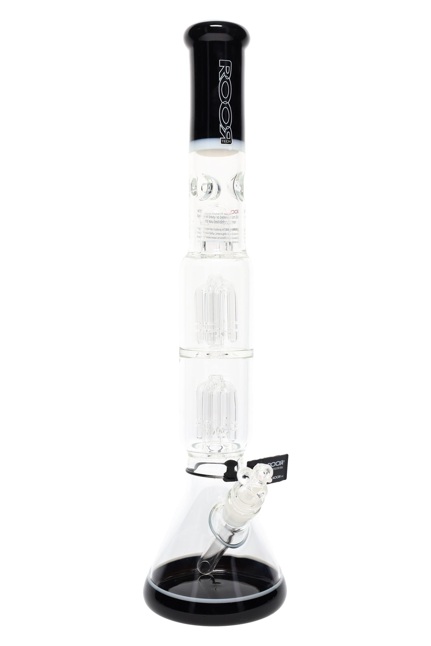 ROOR Tech 17" Multicolor Beaker Bong – Glass-on-Glass with Double Tree Percs