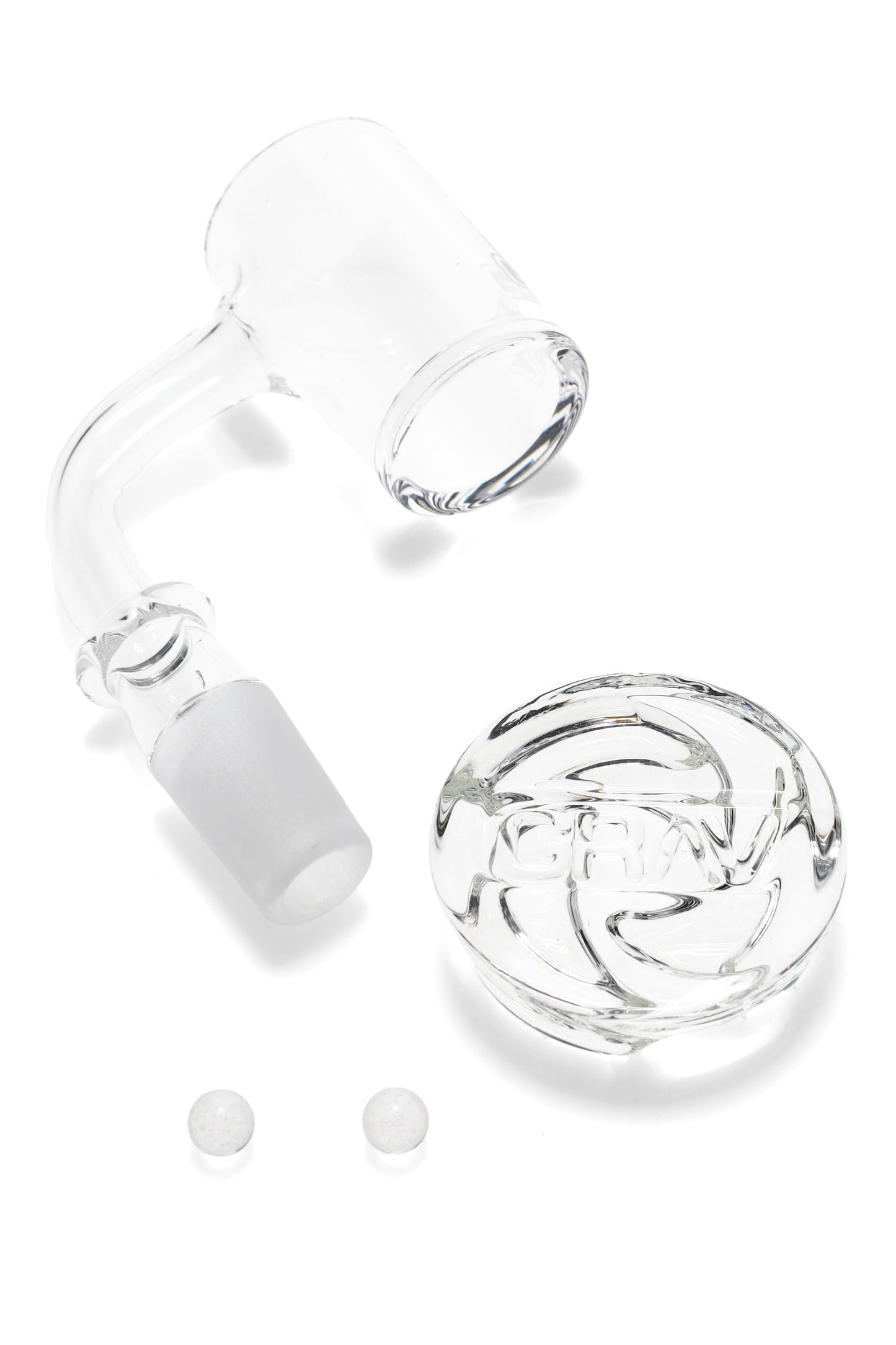 GRAV Seamless Quartz Banger Set – with Spinner Cap & Pearls