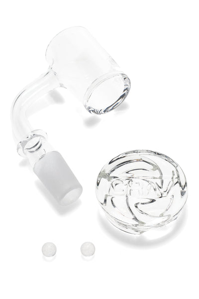 GRAV Seamless Quartz Banger Set – with Spinner Cap & Pearls