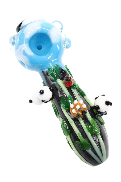 Empire Glassworks “Climbing Pandas” Glass Hand Pipe – 4½″ – US-Made