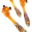 Gold Fumed Confetti Bee Glass Sherlock Pipe “Honey Haze” – 7.5″ – Assorted