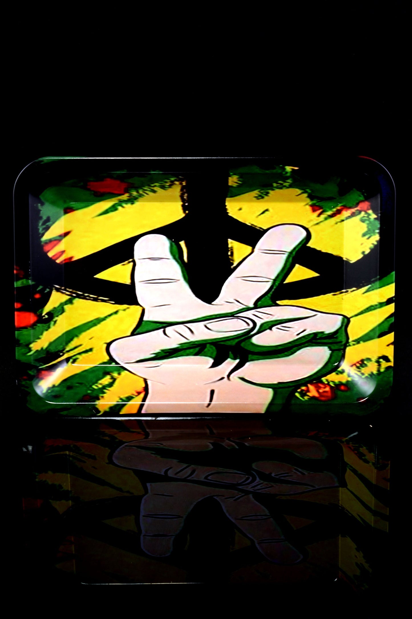 Small Art Metal Rolling Tray – 7″ × 5″ – Select Design