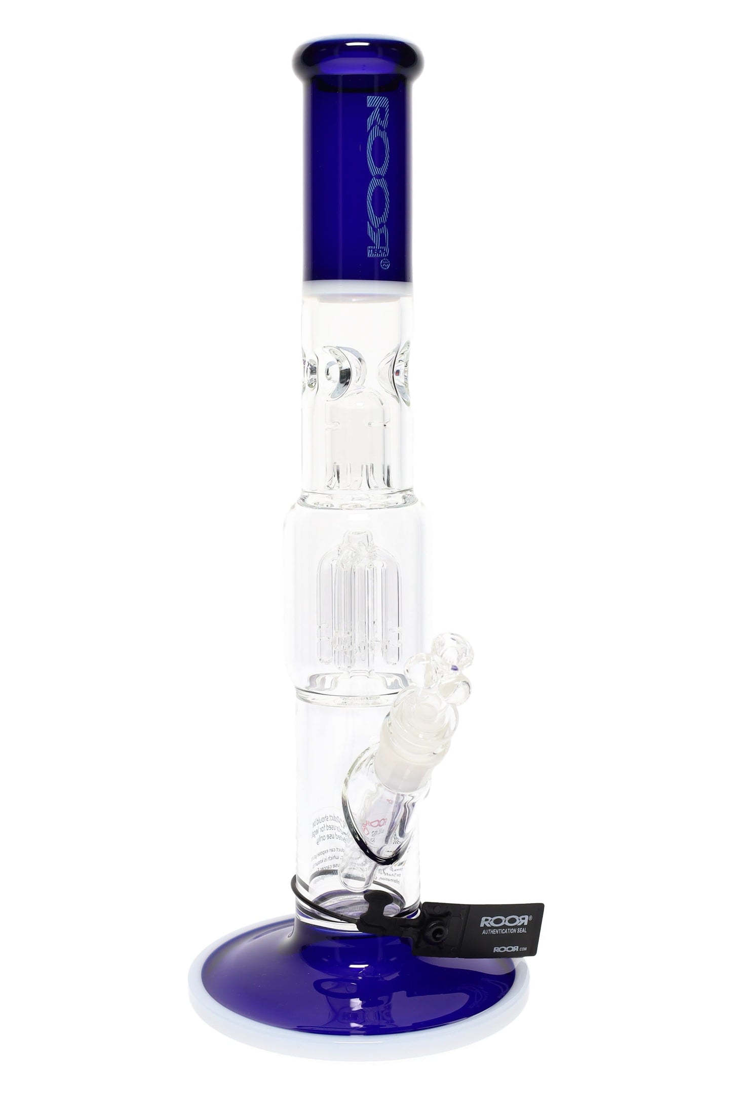 ROOR Tech 15" Multicolor Straight Tube Bong with Tree Perc – Glass-on-Glass