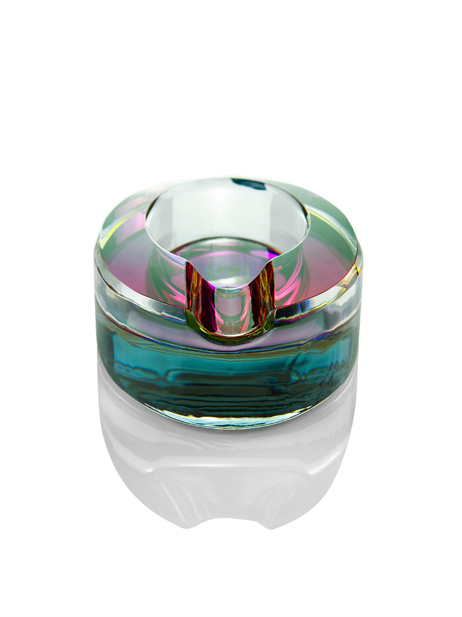 GRAV Ellipse Iridescent Ashtray with Cigar Groove - Luxurious Smoking Accessory