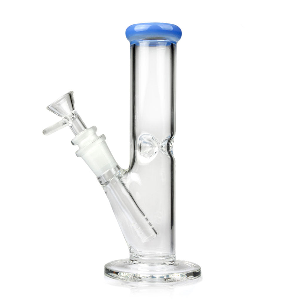 8 Inch Straight Tube Color Tipped Bong