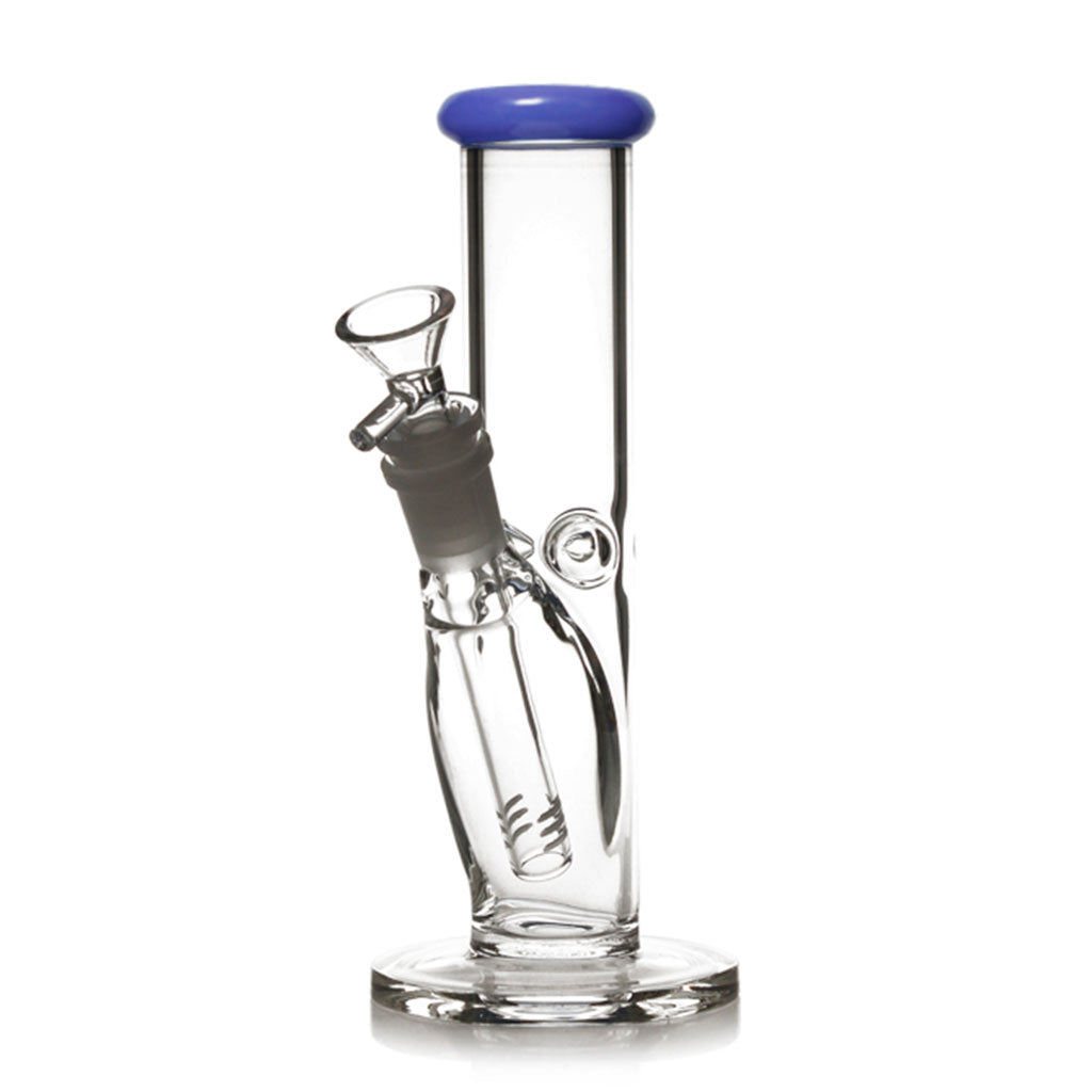 8 Inch Straight Tube Color Tipped Bong