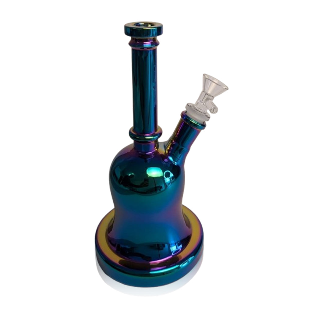 9-Inch Bell Shaped Metallic Glass Bong