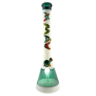 18" Cactus Teal & White Beaker Bong x Empire Glassworks Cactus Bowl