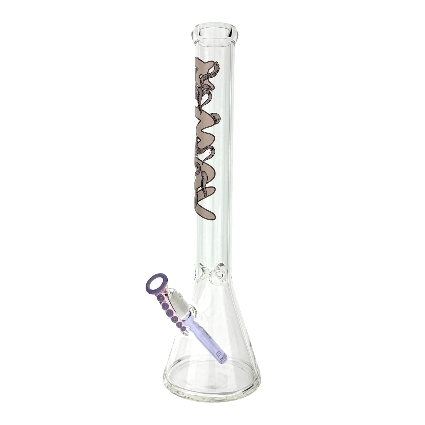 18" MAV Classic Beaker Bong Octopus Purple Match