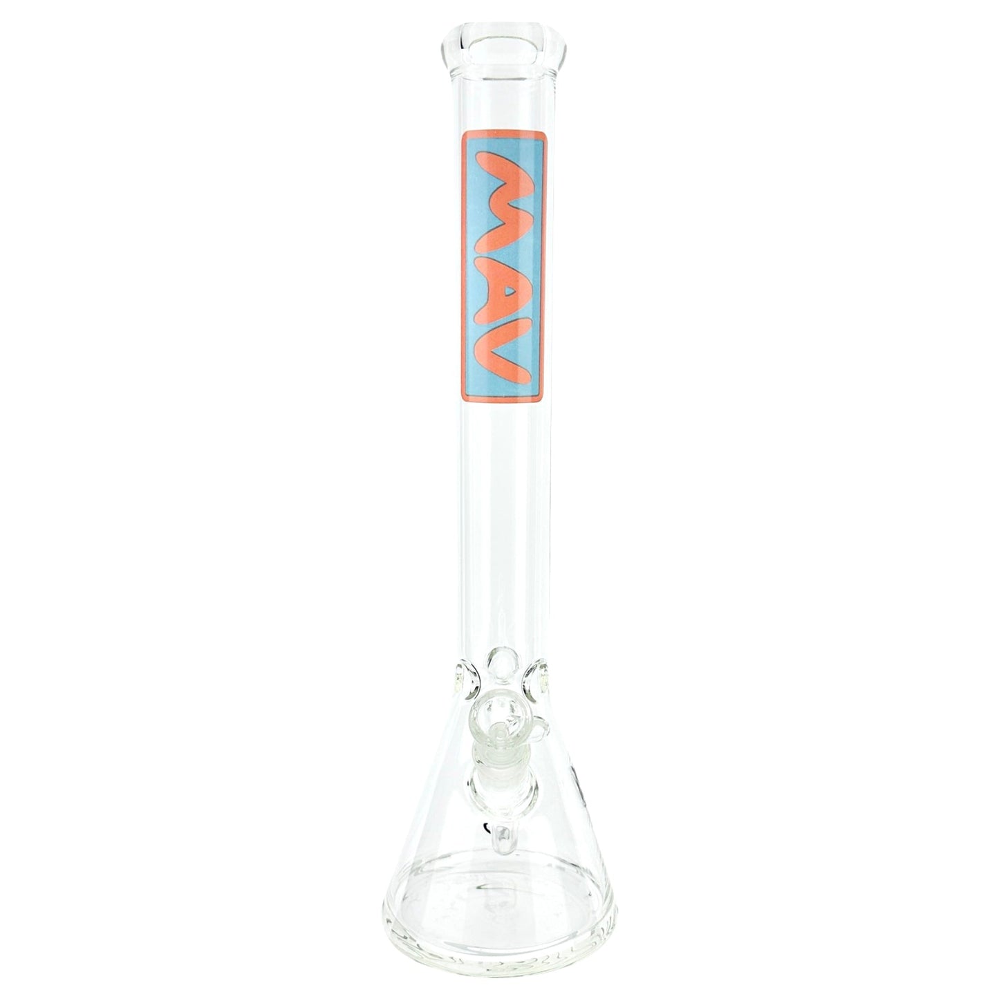 18" Classic Beaker Bong Layered MAV Slab Pink and Blue