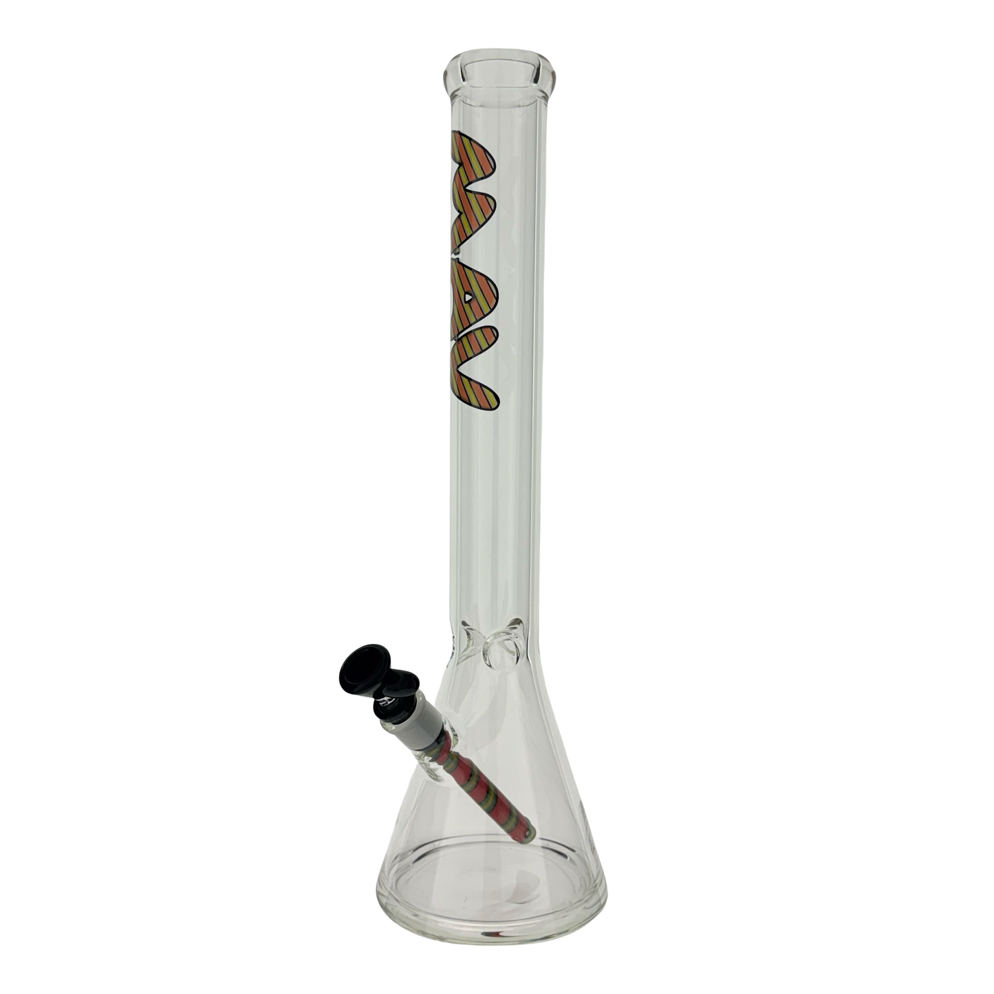 18" 5mm Classic Beaker Bong Wigwag Stem Match Rasta