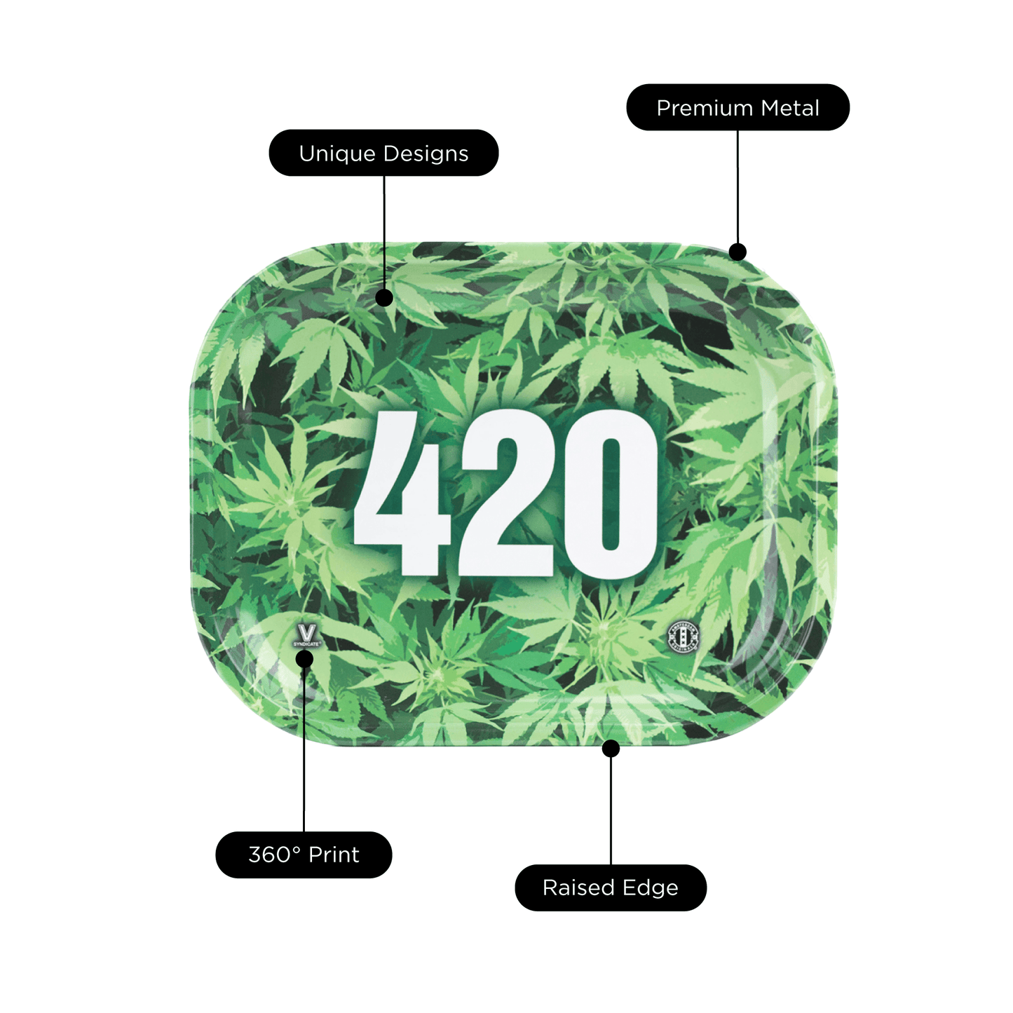 420 Green Metal Rollin' Tray