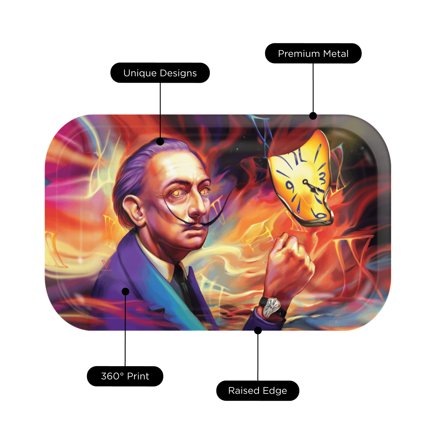 Dalirious Metal Rollin' Tray