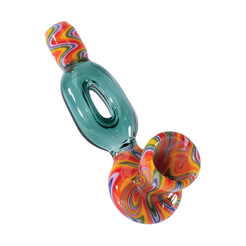Glass Wig Wag Hole Hand Pipe